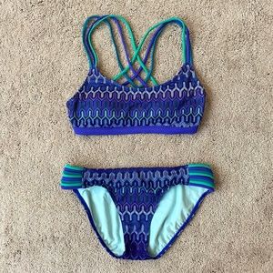 Prana 2 piece Bikini Swimsuit Top Sz Small / Bottom Sz Medium
